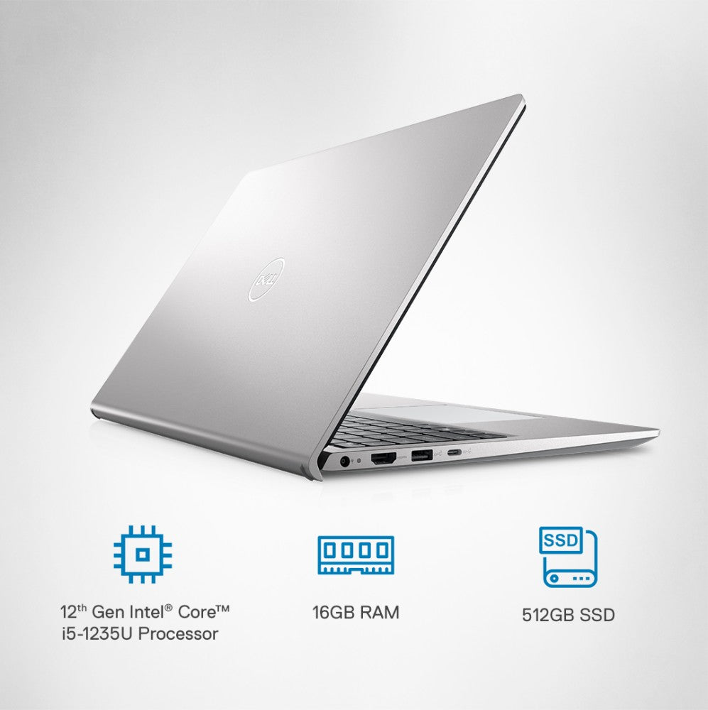 DELL Core i5 12वीं पीढ़ी - (16 जीबी/512 जीबी एसएसडी/विंडोज 11 होम) नया इंस्पिरॉन 15 मेटल लैपटॉप पतला और हल्का लैपटॉप - 15.6 इंच, प्लैटिनम सिल्वर एल्युमीनियम, 1.63 किलोग्राम, एमएस ऑफिस के साथ