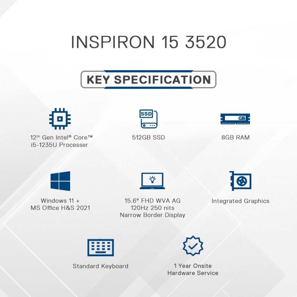 DELL Core i5 12वीं पीढ़ी - (8 जीबी/512 जीबी एसएसडी/विंडोज 11 होम) नया इंस्पिरॉन 15 लैपटॉप पतला और हल्का लैपटॉप - 15.6 इंच, कार्बन ब्लैक, 1.65 किलोग्राम, एमएस ऑफिस के साथ