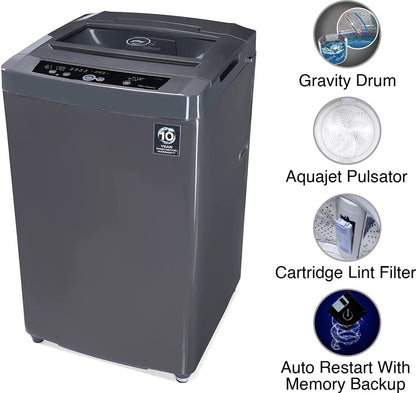 Godrej 7.5 kg Fully Automatic Top Load Washing Machine Grey - WTEON ADR 75 5.0 PFDTN ROGR