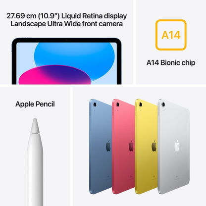 Apple iPad (10वीं पीढ़ी) 256 GB ROM 10.9 इंच वाई-फ़ाई+5G के साथ (पीला)
