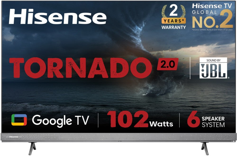 Hisense 139 सेमी (55 इंच) अल्ट्रा एचडी (4K) एलईडी स्मार्ट गूगल टीवी 102W जेबीएल 6 स्पीकर, डॉल्बी विजन और एटमॉस के साथ - 55A7H