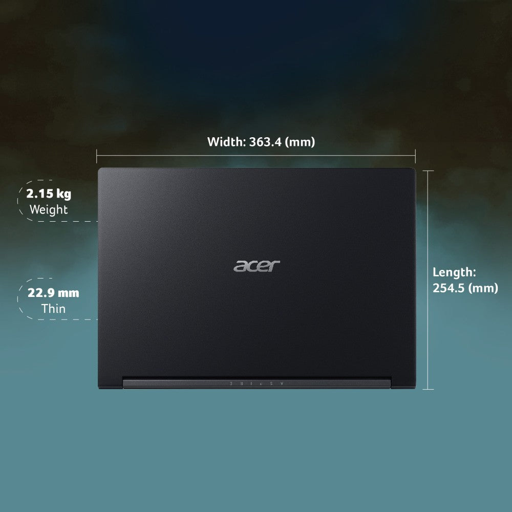 एसर एस्पायर 7 राइजेन 5 हेक्सा कोर AMD R5-5500U - (8 जीबी/512 जीबी एसएसडी/विंडोज 11 होम/4 जीबी ग्राफिक्स/एनवीआईडीआईए GeForce GTX 1650) A715-42G/ A715-42G-R2NE गेमिंग लैपटॉप - 15.6 इंच, ब्लैक, 2.15 कि.ग्रा