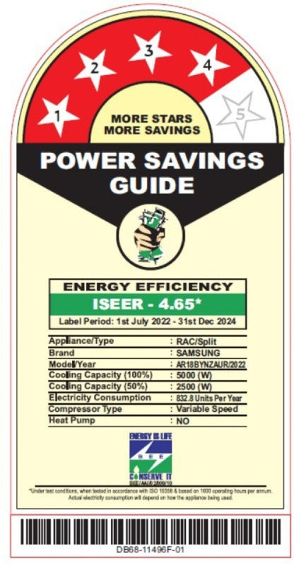 SAMSUNG Convertible 1.5 Ton 4 Star Split Inverter AC  - White - AR18BYNZAUR, AR18BYNZAURNNA, AR18BYNZAURXNA, Copper Condenser
