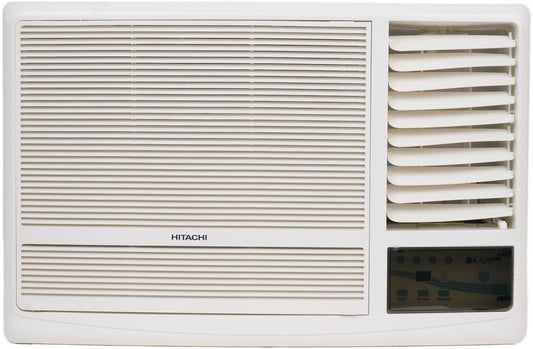 Hitachi 1.5 Ton 3 Star Window AC  - White - RAW318HFDOF, Copper Condenser