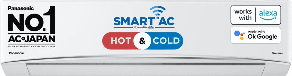 Panasonic 1.5 Ton 3 Star Hot and Cold Split Inverter AC with Wi-fi Connect  - White - CS-KZ18YKYF/CU-KZ18YKYF, Copper Condenser