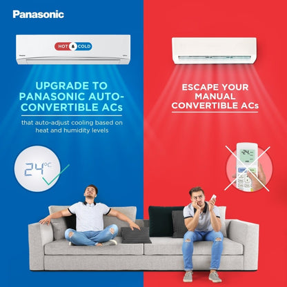 Panasonic 1.5 Ton 3 Star Hot and Cold Split Inverter AC with Wi-fi Connect  - White - CS-KZ18YKYF/CU-KZ18YKYF, Copper Condenser