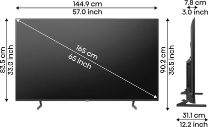 Hisense 164 cm (65 inch) QLED Ultra HD (4K) Smart VIDAA TV Fire TV Stick 4K & Full Array Local Dimming - 65U7H