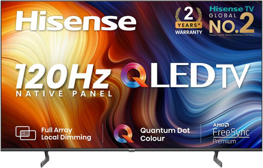 Hisense 139 cm (55 inch) QLED Ultra HD (4K) Smart VIDAA TV Fire TV Stick 4K & Full Array Local Dimming - 55U7H