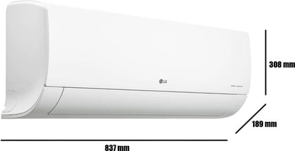 LG 1 टन 4 स्टार स्प्लिट इन्वर्टर AC - सफ़ेद - PS-Q13ENYE1, कॉपर कंडेंसर