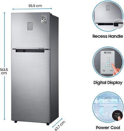 SAMSUNG 275 L Frost Free Double Door 3 Star Refrigerator - Refined Inox, RT30T3443S9/HL