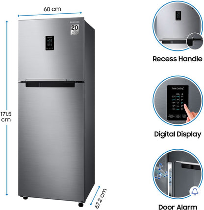 SAMSUNG 336 l Frost Free Double Door 2 Star Refrigerator - Refined Inox, RT37A4632S9/HL