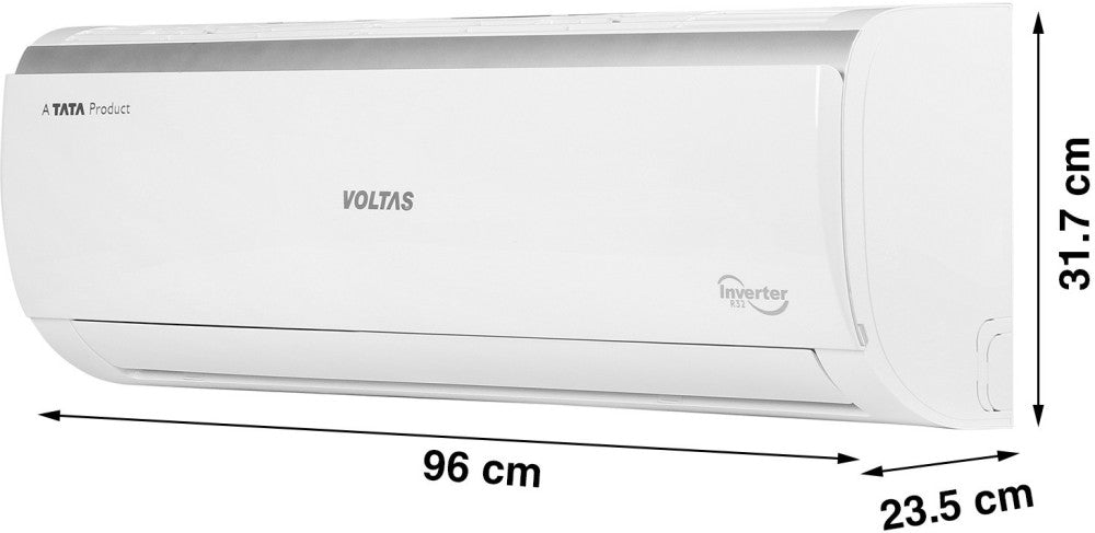 Voltas 1 Ton 5 Star Split Inverter AC  - White - 125V Vectra Elite(4503444), Copper Condenser