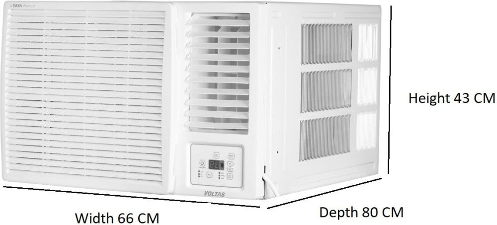 Voltas 2 Ton 2 Star Window AC  - White - 242 Vectra Plus(4011465), Copper Condenser