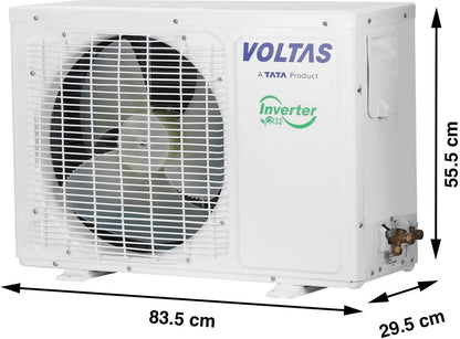 Voltas 1.5 Ton 3 Star Split Inverter AC  - White - 183V Vectra Platina(4503448), Copper Condenser