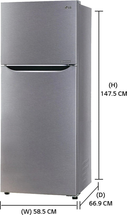 LG 260 L Frost Free Double Door 2 Star Refrigerator - Dazzle Steel, GL-N292BDSY