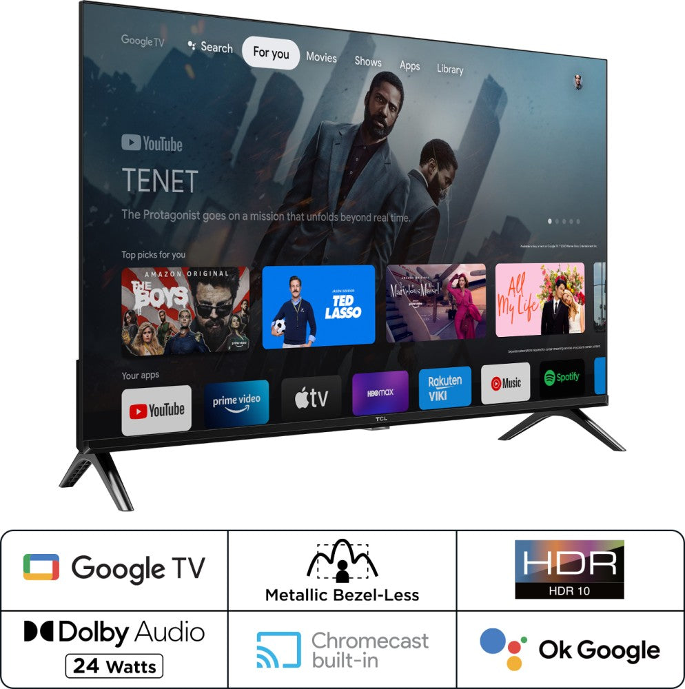 TCL 80.04 cm (32 inch) Full HD LED Smart Google TV with Bezel Less & Extra Brightness - 32S5400