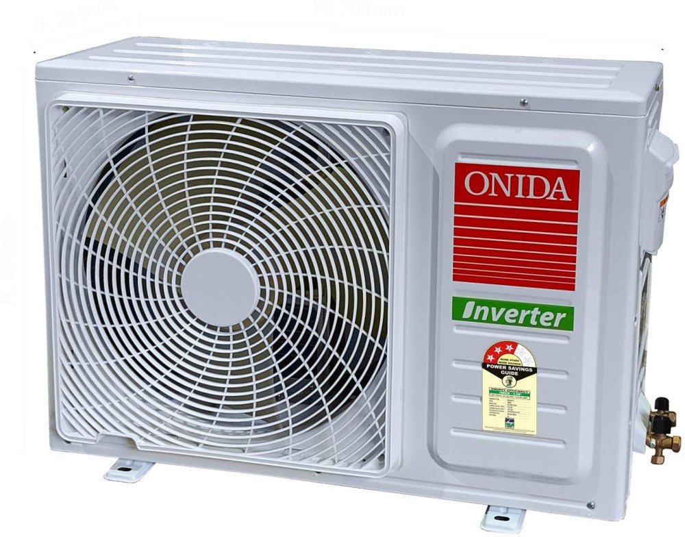 ONIDA 1.5 Ton 3 Star Split Inverter AC  - White - IR183MAG, Copper Condenser