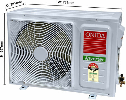 ONIDA 1.5 Ton 5 Star Split Inverter AC  - White - IR185TSN, Copper Condenser