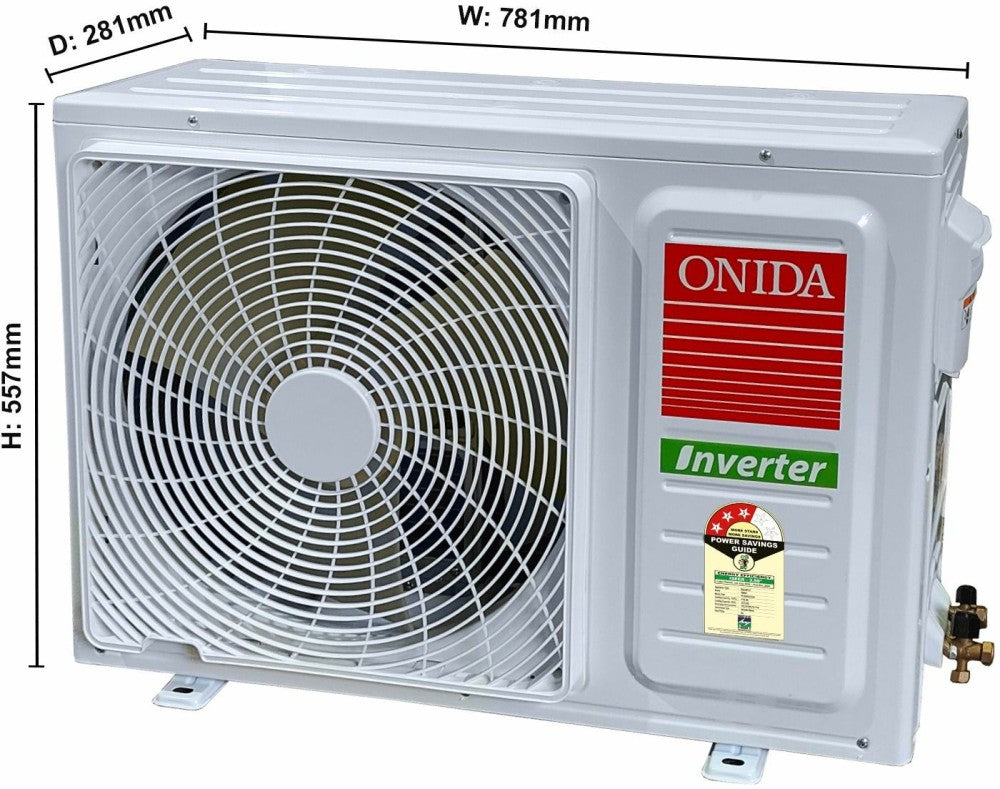 ONIDA 1.5 Ton 3 Star Split Inverter AC  - White - IR183MAG, Copper Condenser