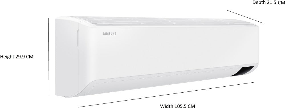 SAMSUNG 2 Ton 3 Star Split Inverter AC with Wi-fi Connect  - White - AR24CY3YAWK/AR24CY3YAWKNNA/AR24CY3YAWKXNA, Copper Condenser