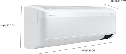 SAMSUNG 1 Ton 3 Star Split Inverter AC  - White - AR12CY3APWK/AR12CY3APWKNNA/AR12CY3APWKXNA, Copper Condenser