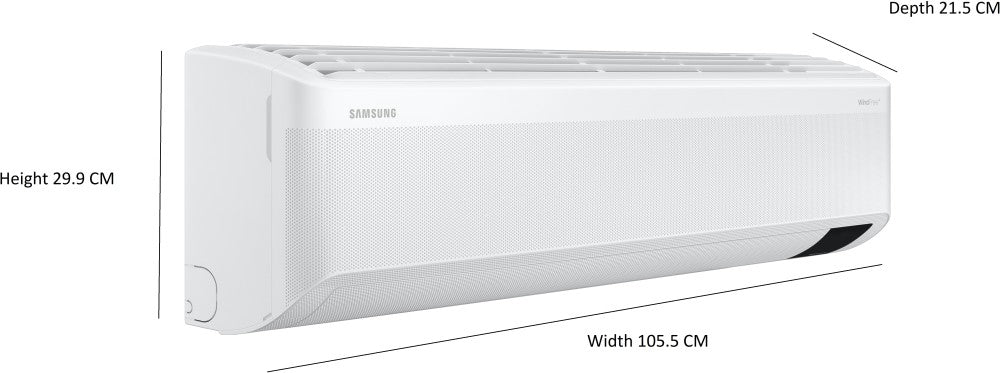 SAMSUNG 1.5 Ton 5 Star Split Inverter AC  - White - AR18CY5APWK/AR18CY5APWKNNA/AR18CY5APWKXNA, Copper Condenser