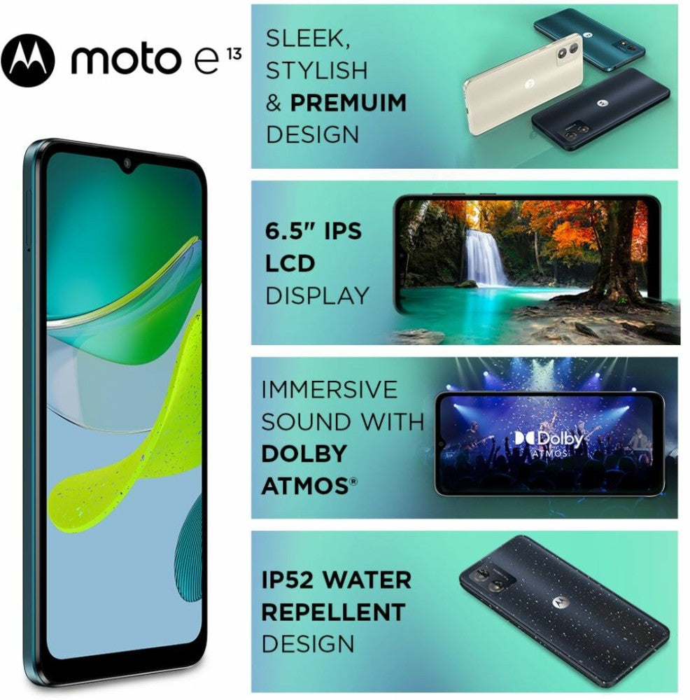 MOTOROLA e13 (Aurora Green, 64 GB) - 4 GB RAM