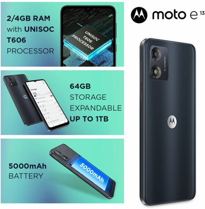 MOTOROLA e13 (Cosmic Black, 64 GB) - 4 GB RAM