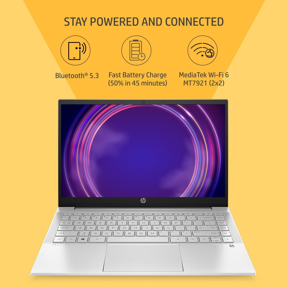 HP Pavilion Core i7 12th Gen - (16 GB/1 TB SSD/Windows 11 Home) 14-dv2015TU पतला और हल्का लैपटॉप - 14 इंच, नेचुरल सिल्वर, 1.41 किलोग्राम, MS ऑफिस के साथ