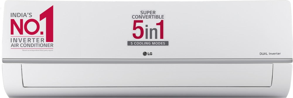 LG Super Convertible 5-in-1 Cooling, 2023 Model 1.2 Ton 3 Star Split Dual Inverter HD Filter with Anti-Virus Protection AC  - White - RS-Q17XNXE, Copper Condenser