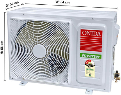 ONIDA 1.5 Ton 3 Star Split Inverter AC  - White - IR183PRS, Copper Condenser