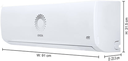 ONIDA 1.5 Ton 5 Star Split Inverter AC  - White - IR185PRS, Copper Condenser