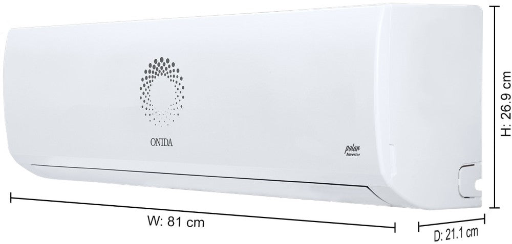ओनिडा 1 टन 3 स्टार स्प्लिट इन्वर्टर एसी - सफेद - आईआर123पीआरएस, कॉपर कंडेनसर