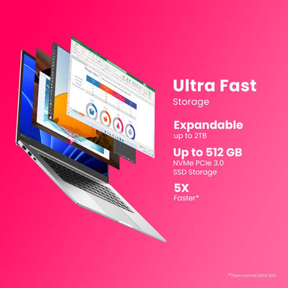 Infinix INBook Y1 Plus Intel Core i3 10th Gen - (8GB/512GB SSD/Windows 11 Home) XL28 पतला और हल्का लैपटॉप - 15.6 इंच, ग्रे, 1.76 किग्रा