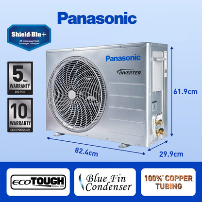 Panasonic Convertible 7-in-1 with Additional AI Mode Cooling 2023 Model 2 Ton 5 Star Split Inverter with 4 Way Swing, PM 0.1 Air Purification Filter AC with Wi-fi Connect  - White - CS/CU-ZU24ZKYF, Copper Condenser