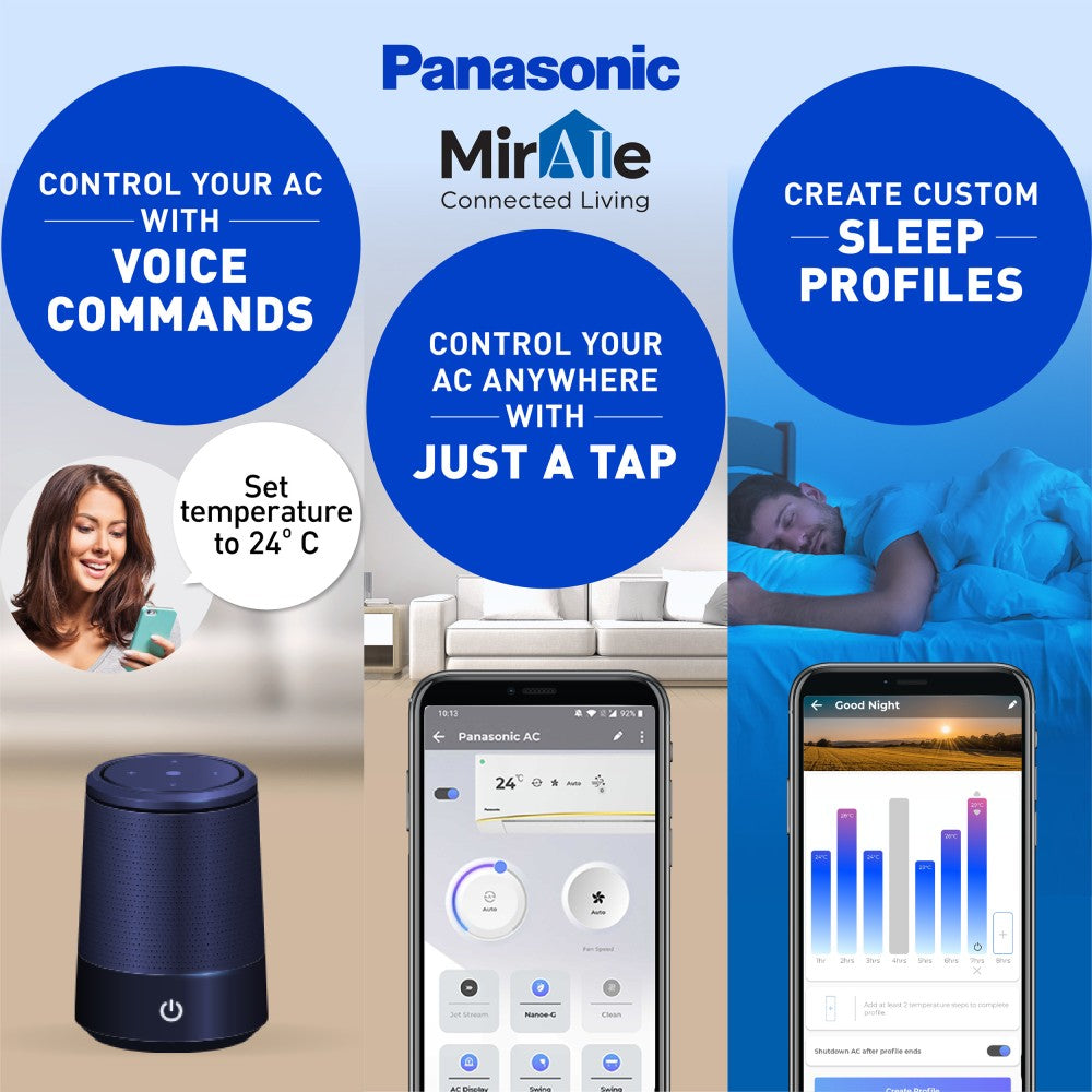 Panasonic Convertible 7-in-1 with Additional AI Mode Cooling 2023 Model 1.5 Ton 5 Star Split Inverter with 4 Way Swing, nanoe-G Air Purification Technology AC with Wi-fi Connect  - White - CS/CU-XU18YKY5W, Copper Condenser