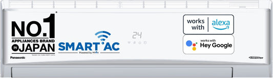 Panasonic कनवर्टिबल 7-इन-1 एडिशनल AI मोड कूलिंग 2023 मॉडल 2 टन 5 स्टार स्प्लिट इन्वर्टर 4 वे स्विंग के साथ, PM 0.1 एयर प्यूरिफिकेशन फ़िल्टर AC Wi-Fi कनेक्ट के साथ - सफ़ेद - CS/CU-ZU24ZKYF, कॉपर कंडेंसर