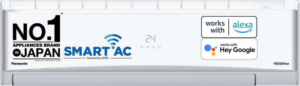 Panasonic कनवर्टिबल 7-इन-1 एडिशनल AI मोड कूलिंग 2023 मॉडल 2 टन 5 स्टार स्प्लिट इन्वर्टर 4 वे स्विंग के साथ, PM 0.1 एयर प्यूरिफिकेशन फ़िल्टर AC Wi-Fi कनेक्ट के साथ - सफ़ेद - CS/CU-ZU24ZKYF, कॉपर कंडेंसर