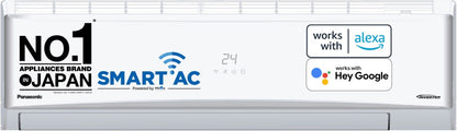 Panasonic कनवर्टिबल 7-इन-1 एडिशनल AI मोड कूलिंग 2023 मॉडल 2 टन 5 स्टार स्प्लिट इन्वर्टर 4 वे स्विंग के साथ, PM 0.1 एयर प्यूरिफिकेशन फ़िल्टर AC Wi-Fi कनेक्ट के साथ - सफ़ेद - CS/CU-ZU24ZKYF, कॉपर कंडेंसर