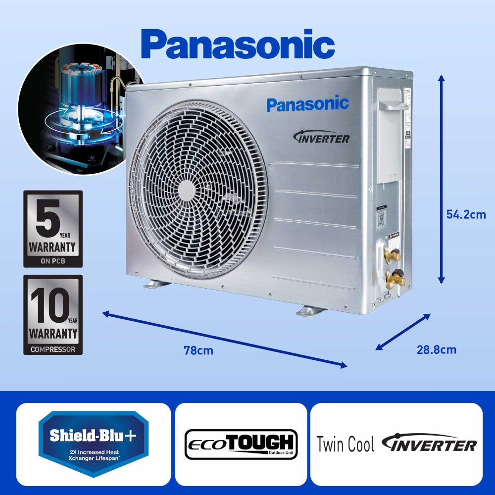 Panasonic कनवर्टिबल 7-इन-1 अतिरिक्त AI मोड के साथ हॉट और कोल्ड 2023 मॉडल 1.5 टन 3 स्टार स्प्लिट इन्वर्टर 2 वे स्विंग के साथ, PM 0.1 एयर प्यूरिफिकेशन फ़िल्टर AC वाई-फ़ाई कनेक्ट के साथ - सफ़ेद - CS/CU-KZ18ZKYF, कॉपर कंडेंसर