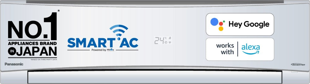 Panasonic Convertible 7-in-1 with Additional AI Mode Cooling 2023 Model 2 Ton 3 Star Split Inverter with 2 Way Swing, PM 0.1 Air Purification Filter AC with Wi-fi Connect  - White - CS/CU-SU24YKYWA, Copper Condenser