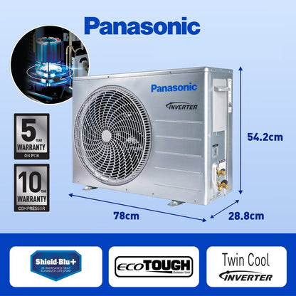 Panasonic Convertible 7-in-1 with Additional AI Mode Cooling 2023 Model 1.5 Ton 5 Star Split Inverter with 4 Way Swing, nanoe-G Air Purification Technology AC with Wi-fi Connect  - White - CS/CU-XU18YKY5W, Copper Condenser