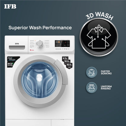 IFB 7 किलो स्टीम वॉश, एक्वा एनर्जी, एंटी-एलर्जेन के साथ 4 साल की व्यापक वारंटी इन-बिल्ट हीटर के साथ पूरी तरह से स्वचालित फ्रंट लोड वॉशिंग मशीन सफेद - NEO DIVA WSS 7010