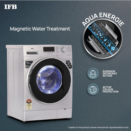 IFB 9 kg 2X Power Dual Steam, Hard Water Wash, Active Color Protection 4 years Comprehensive Warranty Fully Automatic Front Load Washing Machine with In-built Heater Silver - Executive SXS 9014