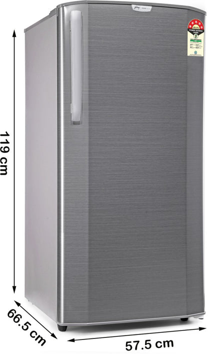 Godrej 180 L Direct Cool Single Door 5 Star Refrigerator - Jet Steel, RD EDGENEO 207E THI JT ST