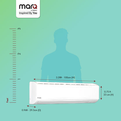 फ्लिपकार्ट द्वारा MarQ 2023 रेंज 1.5 टन 3 स्टार स्प्लिट इन्वर्टर 4-इन-1 कन्वर्टिबल टर्बो कूल टेक्नोलॉजी एसी के साथ - सफेद - 153SIAA22BW, कॉपर कंडेनसर