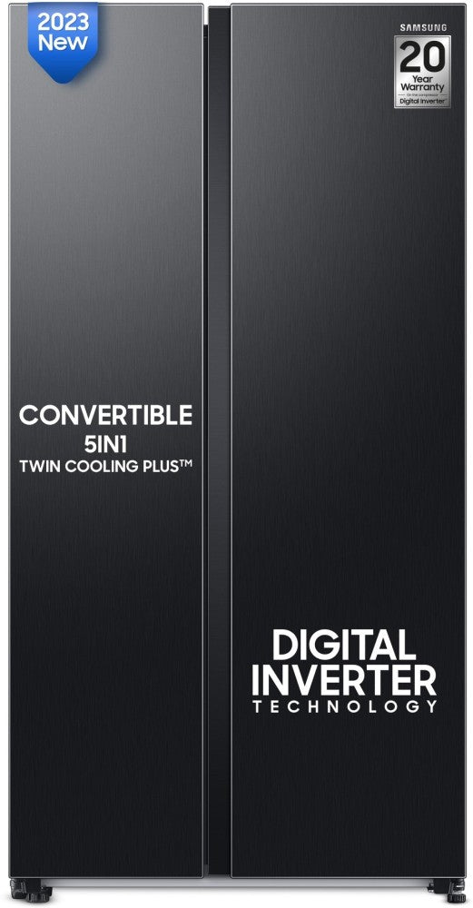 SAMSUNG 644 L Frost Free Side by Side 3 Star Refrigerator - Black DOI, RS76CG8133B1HL