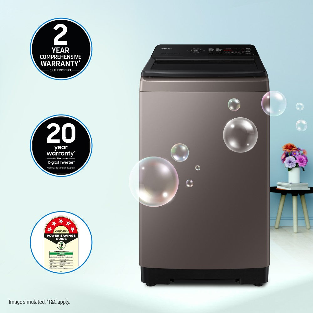 SAMSUNG 8 kg Fully Automatic Top Load Washing Machine Brown - WA80BG4546BRTL