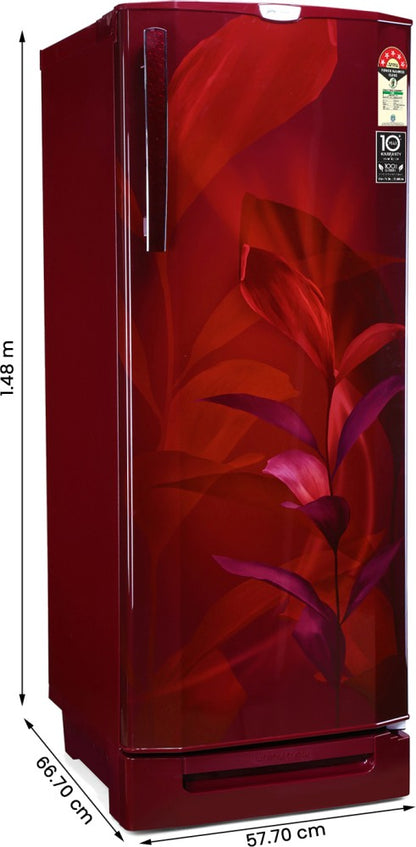 Godrej 234 L Direct Cool Single Door 5 Star Refrigerator - Marine Wine, RD EDGEPRO 255E TAI MN WN