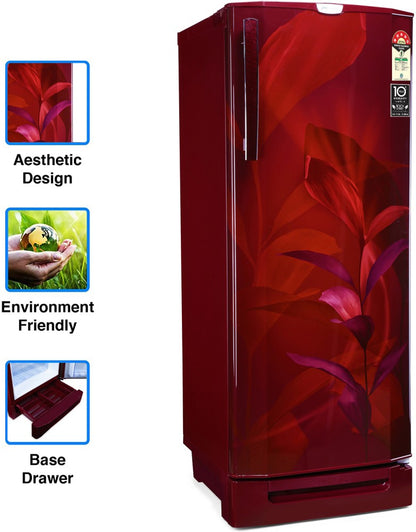 Godrej 234 L Direct Cool Single Door 5 Star Refrigerator with Base Drawer - Marine Wine, RD 240E TDI MN WN / RD EDGEPRO 255E TDI MN WN